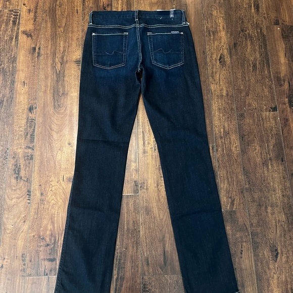 7 For All Mankind Kimmie Straight Leg Dark Denim Jeans Sz 31 NWT - Picture 3 of 8